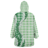Green Hawaii Palaka Wearable Blanket Hoodie Hawaiian Honohono Lei LT05 - Polynesian Pride