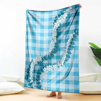 Blue Hawaii Palaka Blanket Hawaiian Honohono Lei