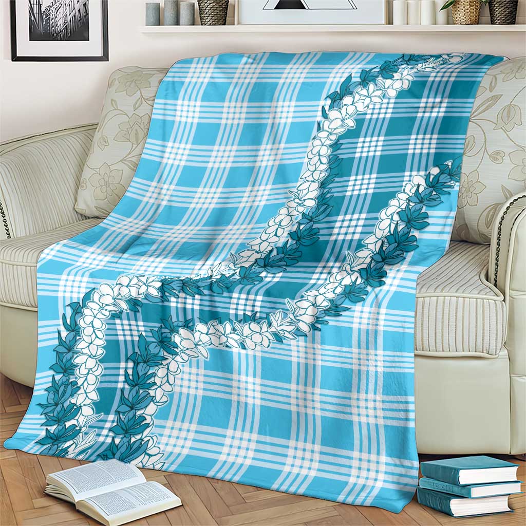 Blue Hawaii Palaka Blanket Hawaiian Honohono Lei