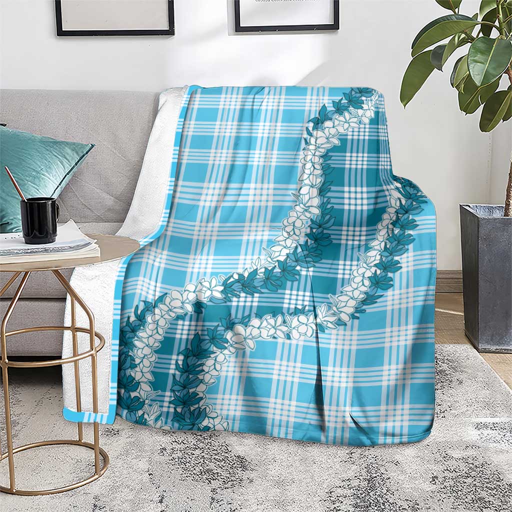 Blue Hawaii Palaka Blanket Hawaiian Honohono Lei