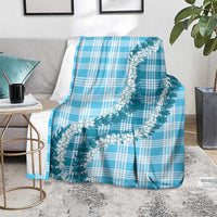 Blue Hawaii Palaka Blanket Hawaiian Honohono Lei