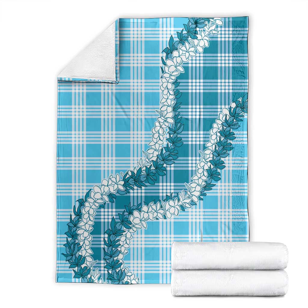 Blue Hawaii Palaka Blanket Hawaiian Honohono Lei