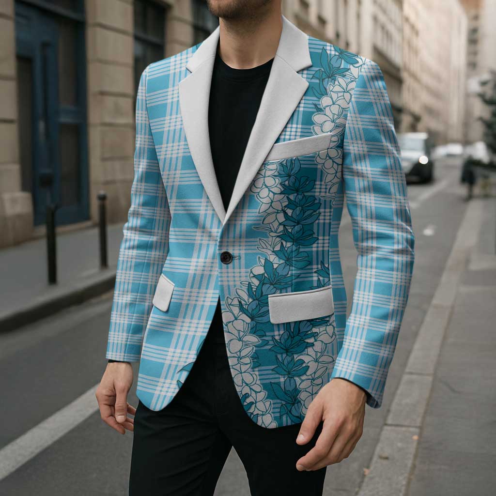 Blue Hawaii Palaka Blazer Hawaiian Honohono Lei