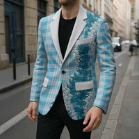 Blue Hawaii Palaka Blazer Hawaiian Honohono Lei