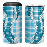 Blue Hawaii Palaka 4 in 1 Can Cooler Tumbler Hawaiian Honohono Lei LT05 One Size: 16 oz Blue - Polynesian Pride