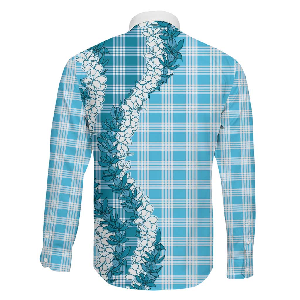 Blue Hawaii Palaka Family Matching Mermaid Dress and Hawaiian Shirt Hawaiian Honohono Lei LT05 - Polynesian Pride