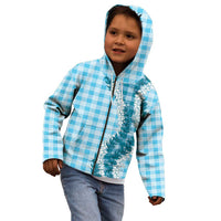 Blue Hawaii Palaka Kid Hoodie Hawaiian Honohono Lei