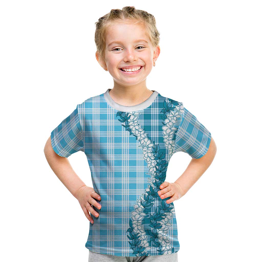 Blue Hawaii Palaka Kid T Shirt Hawaiian Honohono Lei LT05 Blue - Polynesian Pride