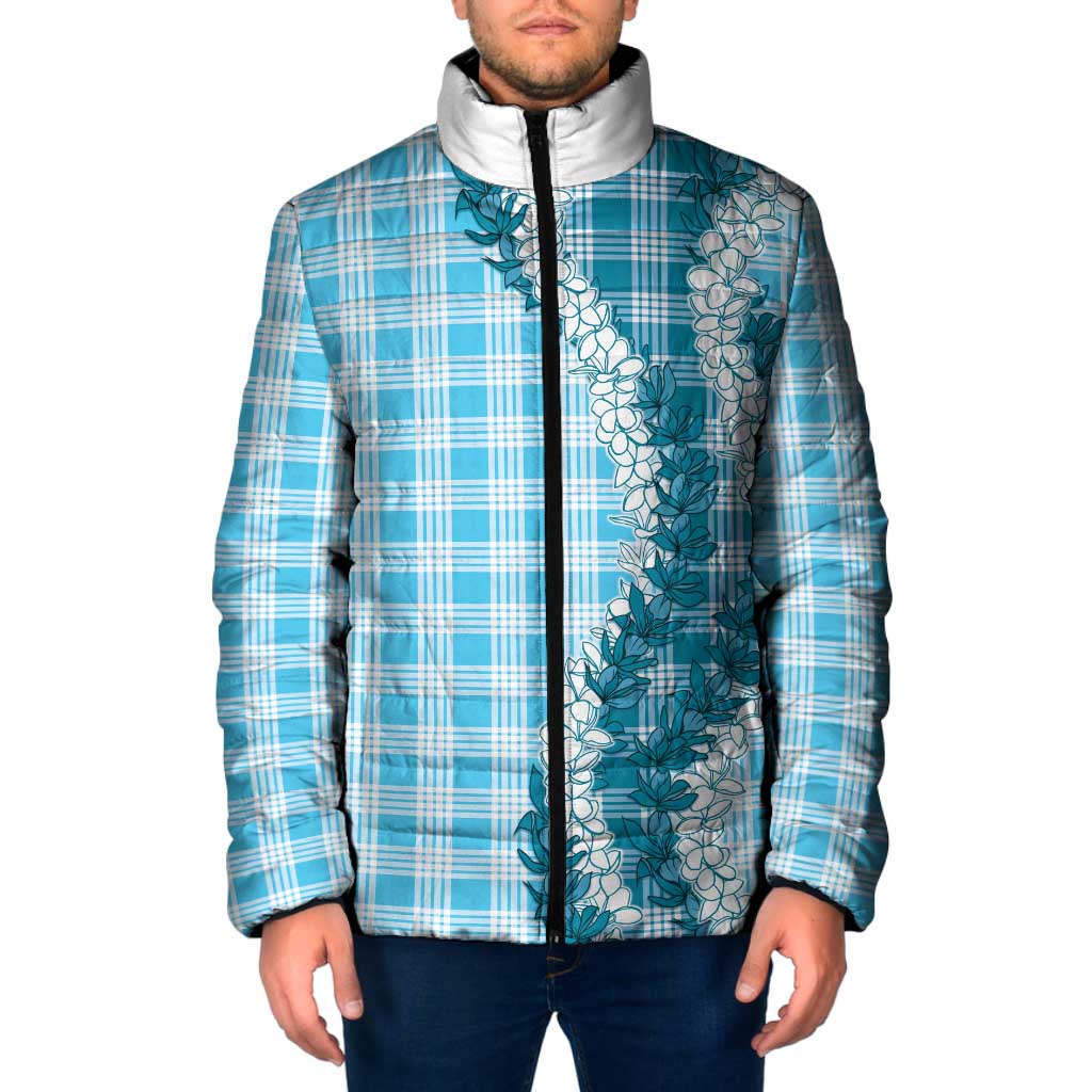 Blue Hawaii Palaka Padded Jacket Hawaiian Honohono Lei
