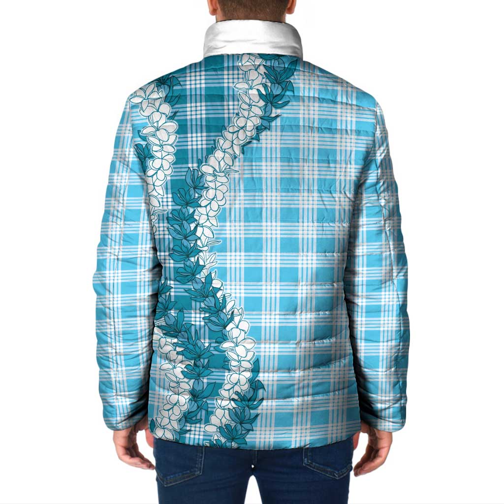 Blue Hawaii Palaka Padded Jacket Hawaiian Honohono Lei