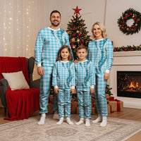 Blue Hawaii Palaka Pajama Set Hawaiian Honohono Lei