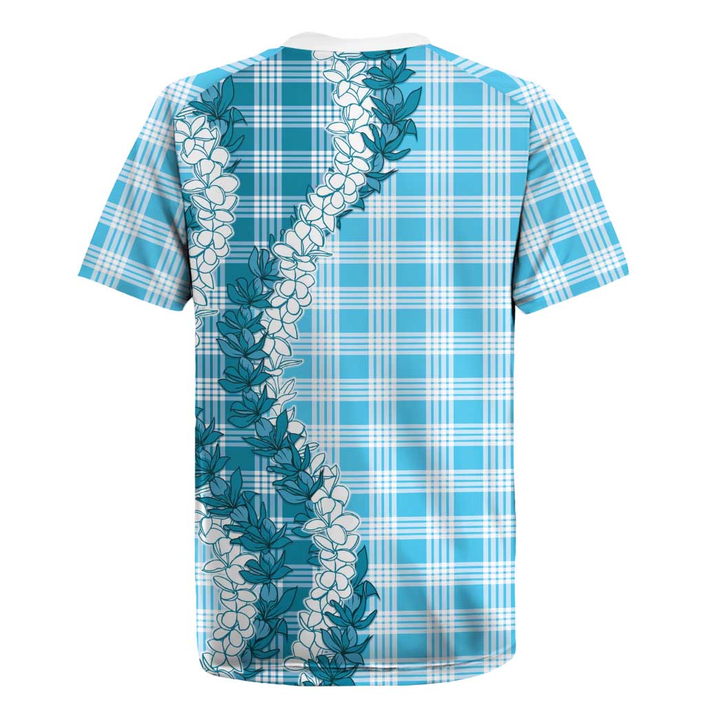 Blue Hawaii Palaka Rugby Jersey Hawaiian Honohono Lei