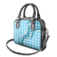 Blue Hawaii Palaka Shoulder Handbag Hawaiian Honohono Lei