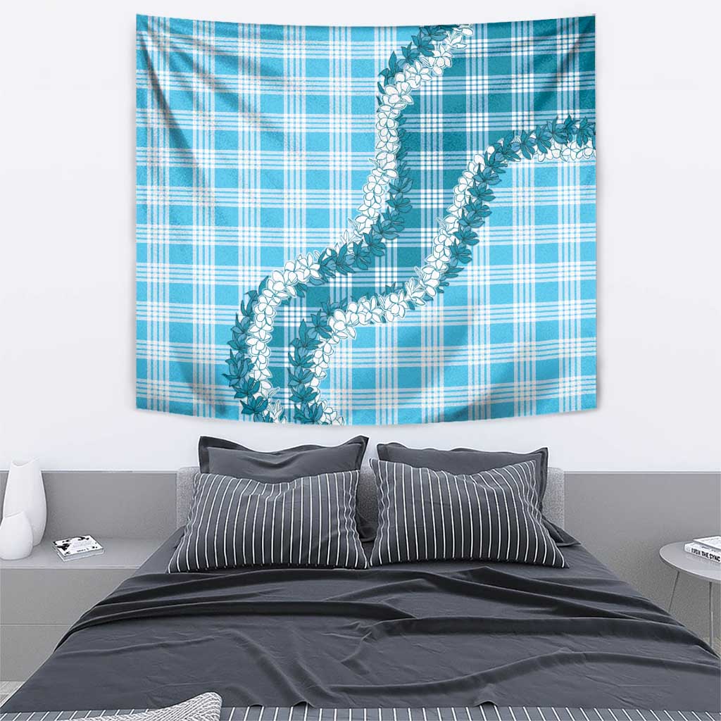 Blue Hawaii Palaka Tapestry Hawaiian Honohono Lei