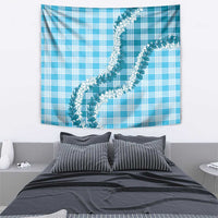 Blue Hawaii Palaka Tapestry Hawaiian Honohono Lei