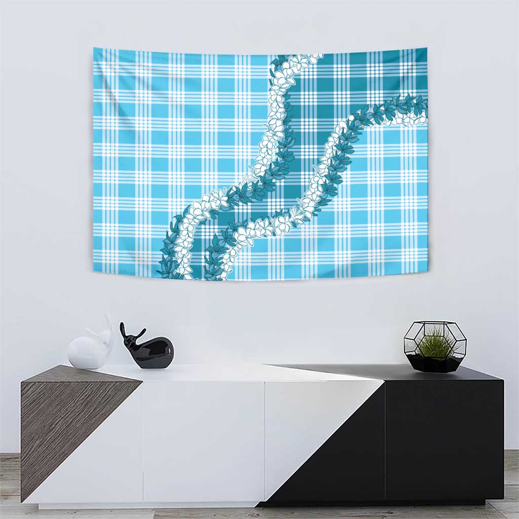 Blue Hawaii Palaka Tapestry Hawaiian Honohono Lei