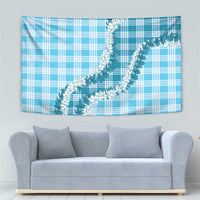 Blue Hawaii Palaka Tapestry Hawaiian Honohono Lei