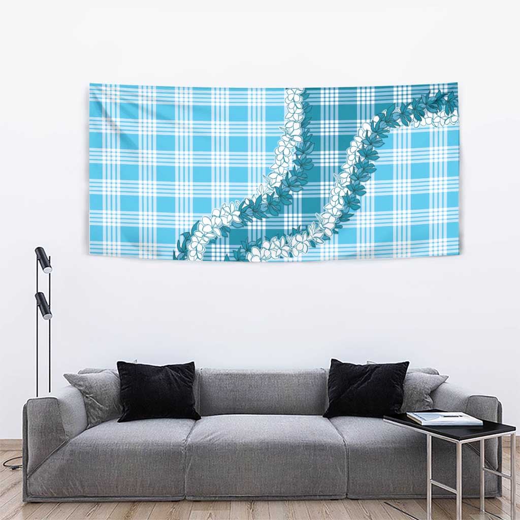 Blue Hawaii Palaka Tapestry Hawaiian Honohono Lei