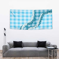 Blue Hawaii Palaka Tapestry Hawaiian Honohono Lei