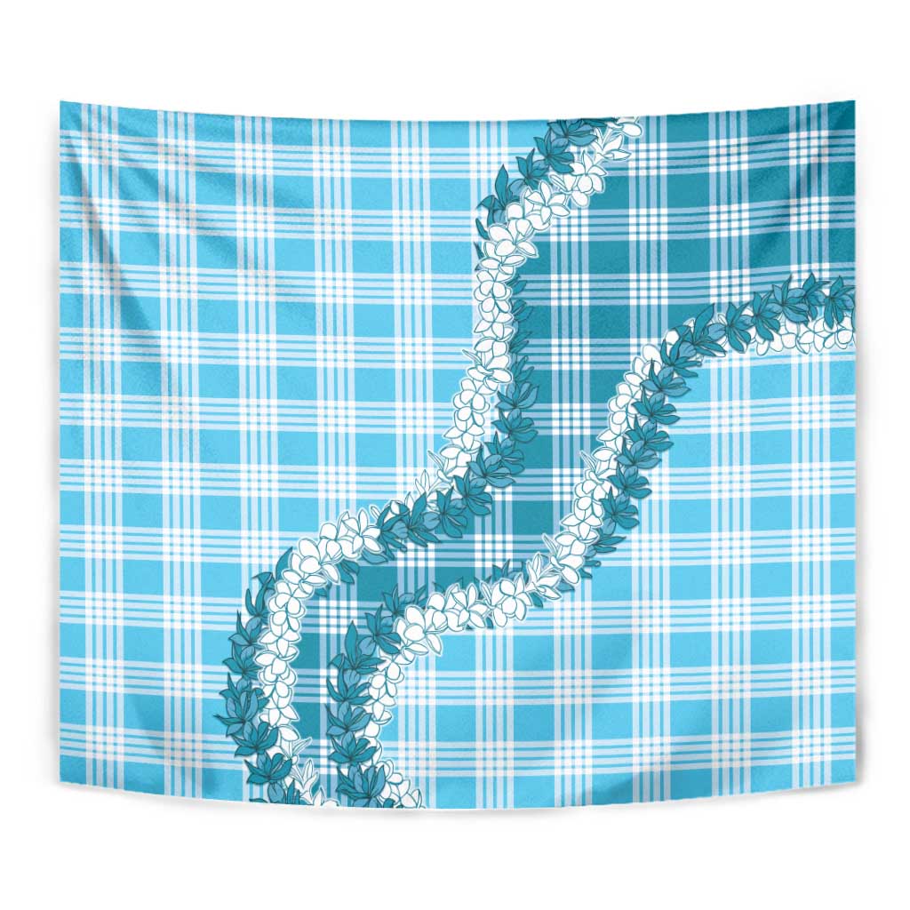 Blue Hawaii Palaka Tapestry Hawaiian Honohono Lei