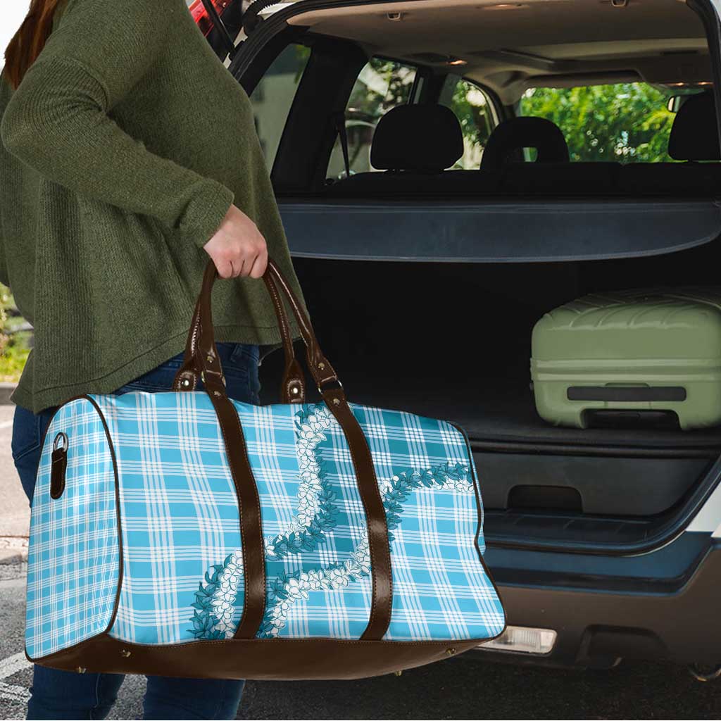 Blue Hawaii Palaka Travel Bag Hawaiian Honohono Lei