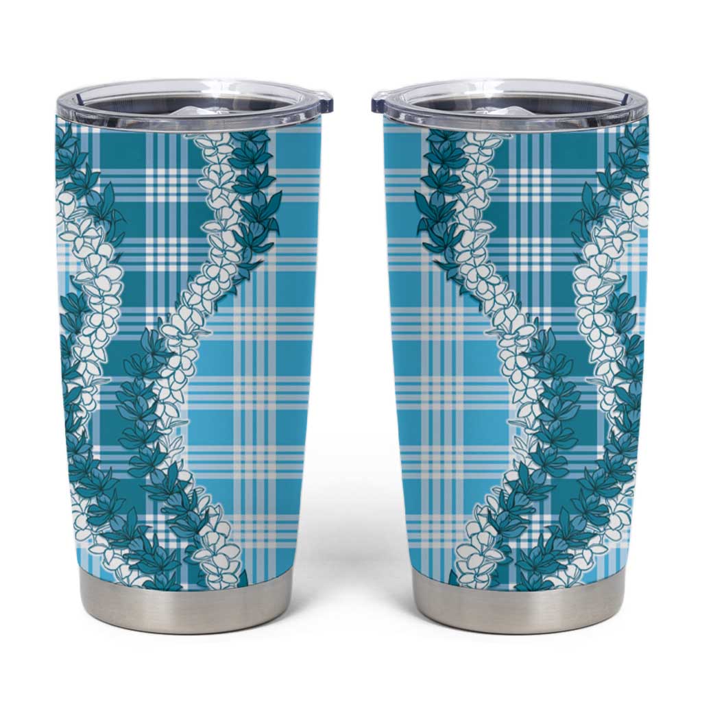 Blue Hawaii Palaka Tumbler Cup Hawaiian Honohono Lei LT05 Blue - Polynesian Pride