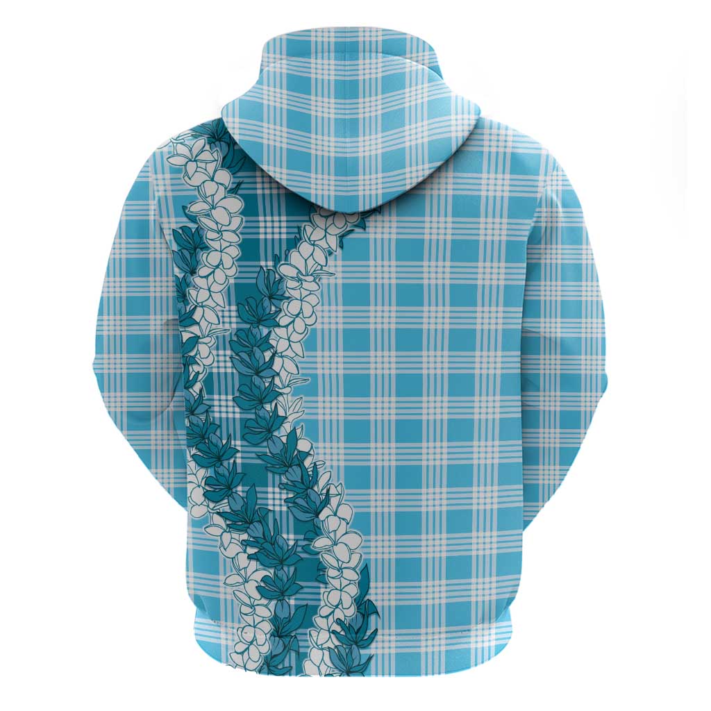 Blue Hawaii Palaka Zip Hoodie Hawaiian Honohono Lei LT05 - Polynesian Pride