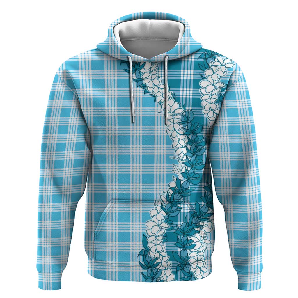 Blue Hawaii Palaka Zip Hoodie Hawaiian Honohono Lei LT05 Pullover Hoodie Blue - Polynesian Pride