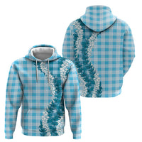 Blue Hawaii Palaka Zip Hoodie Hawaiian Honohono Lei LT05 - Polynesian Pride