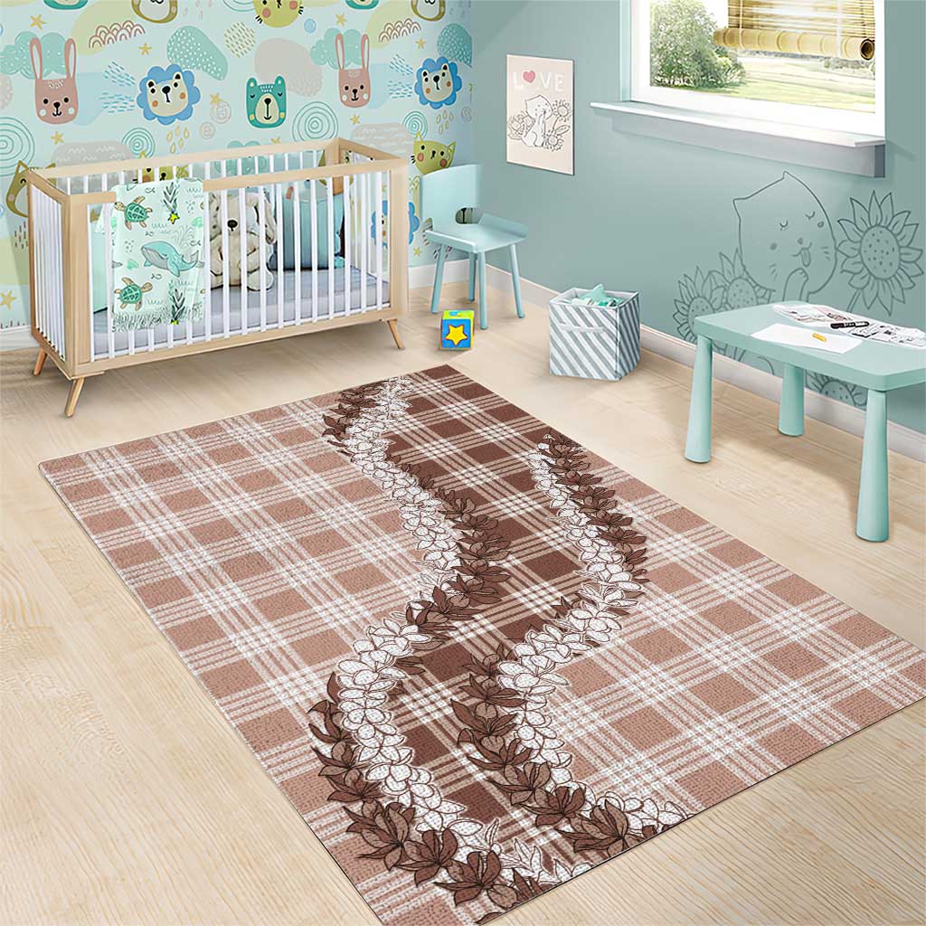 Beige Hawaii Palaka Area Rug Hawaiian Honohono Lei