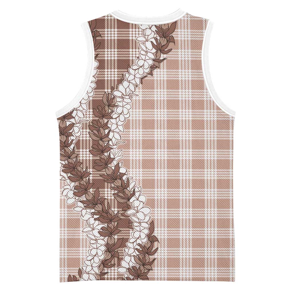 Beige Hawaii Palaka Basketball Jersey Hawaiian Honohono Lei