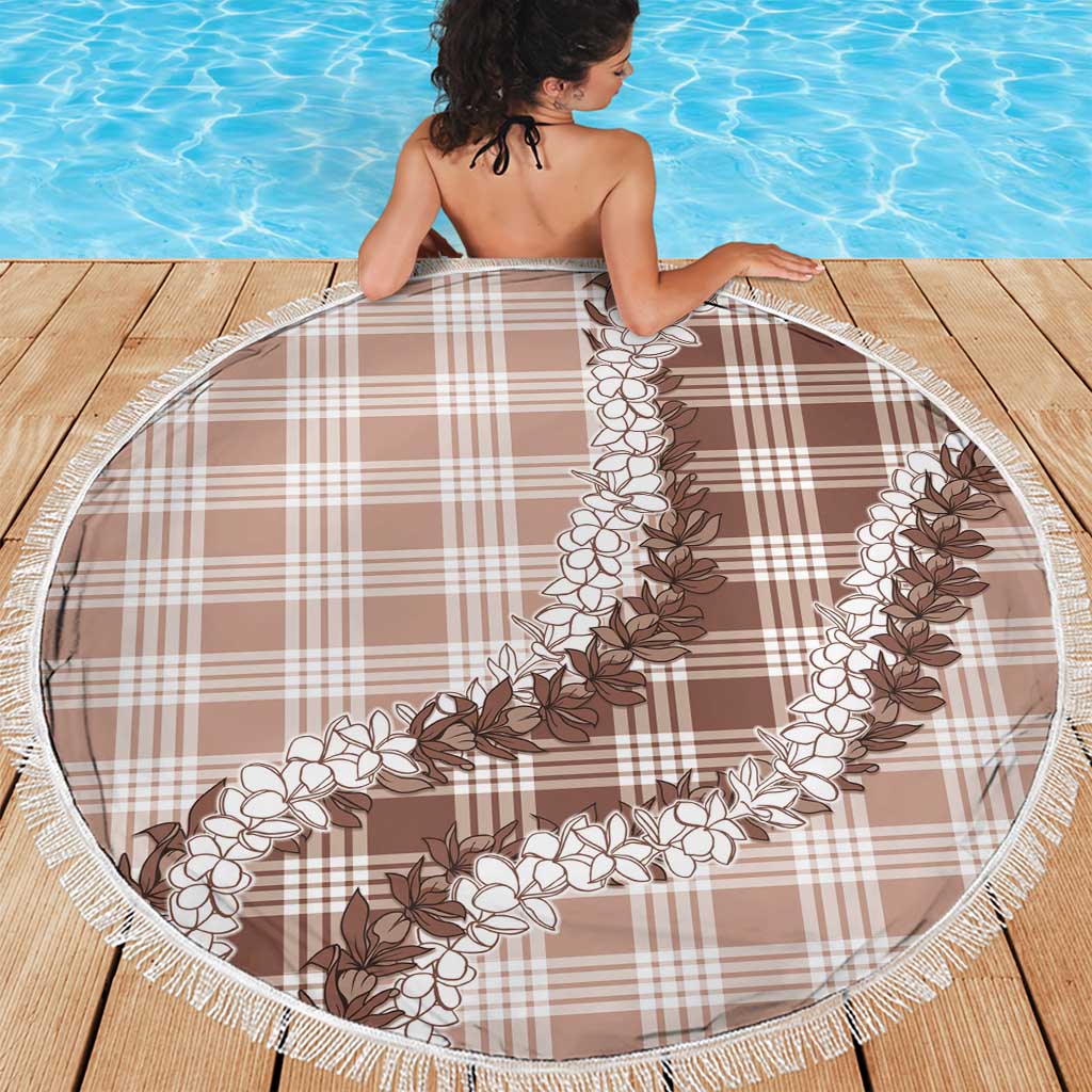 Beige Hawaii Palaka Beach Blanket Hawaiian Honohono Lei