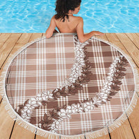 Beige Hawaii Palaka Beach Blanket Hawaiian Honohono Lei