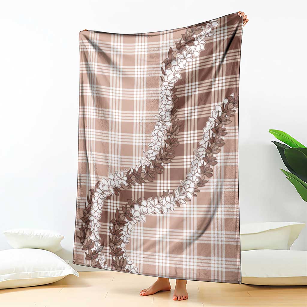 Beige Hawaii Palaka Blanket Hawaiian Honohono Lei