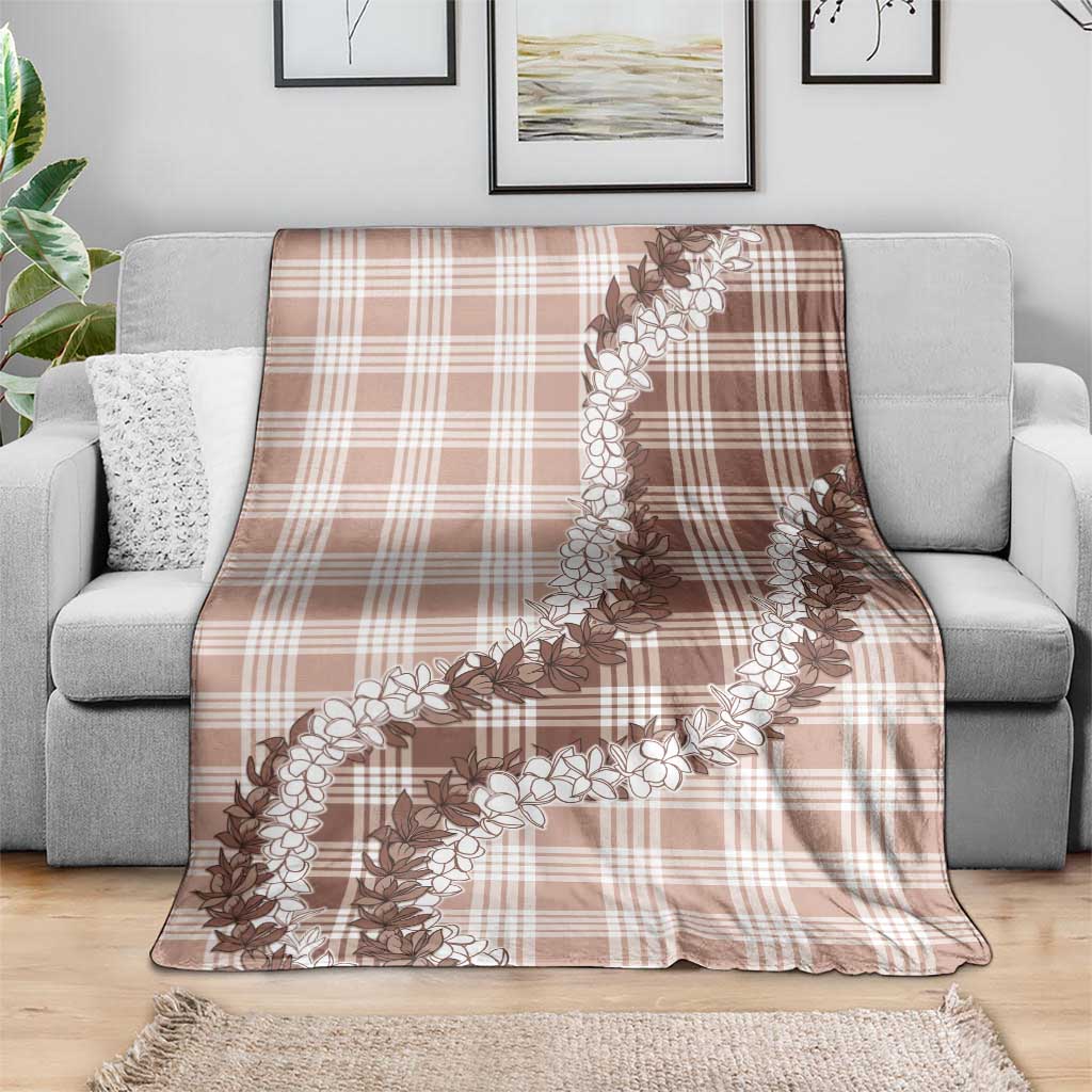 Beige Hawaii Palaka Blanket Hawaiian Honohono Lei