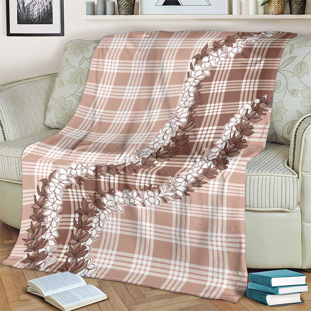 Beige Hawaii Palaka Blanket Hawaiian Honohono Lei