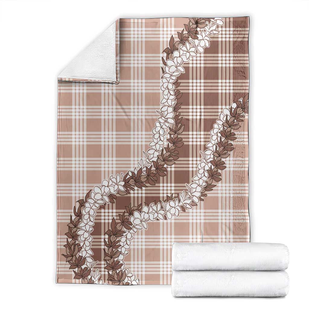 Beige Hawaii Palaka Blanket Hawaiian Honohono Lei