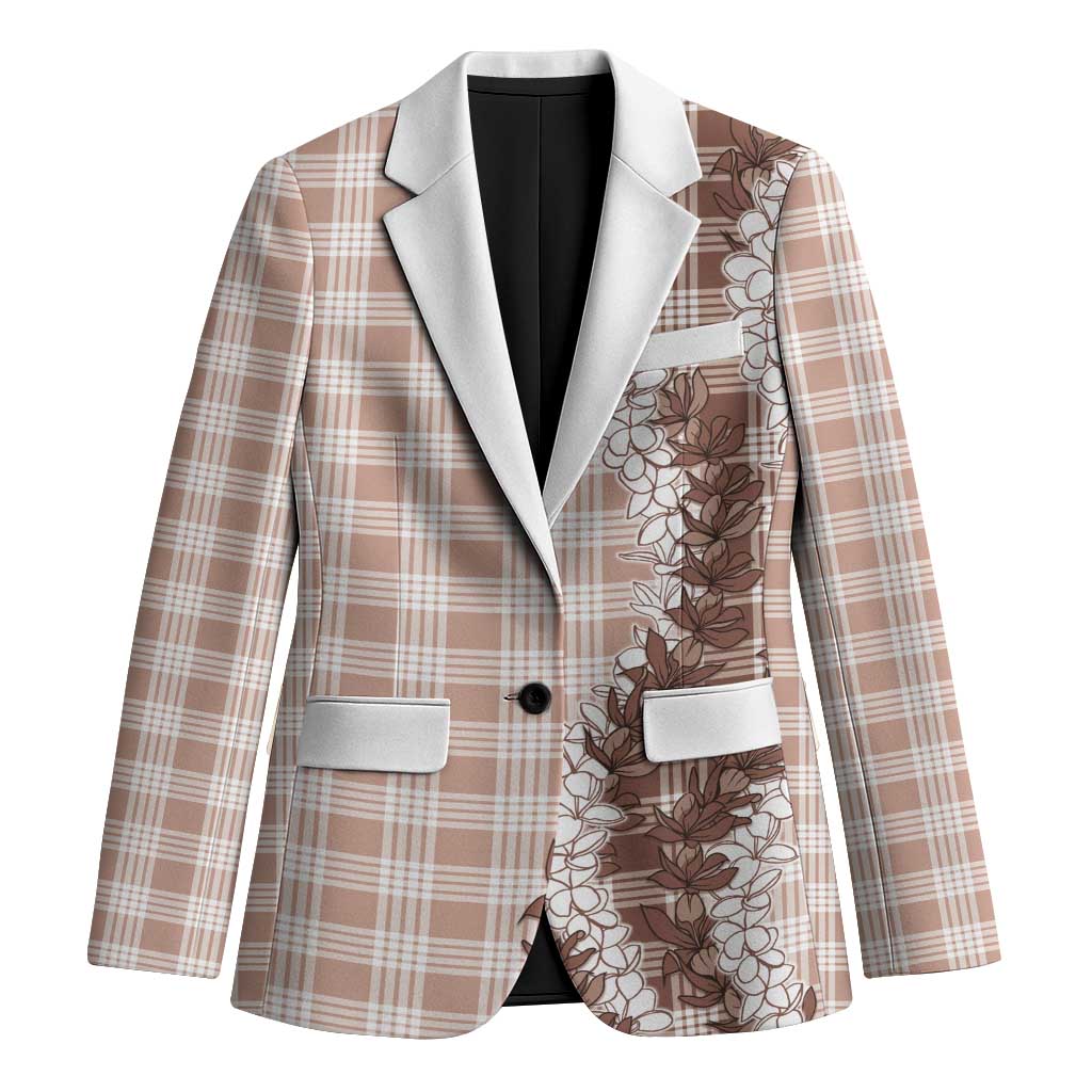 Beige Hawaii Palaka Blazer Hawaiian Honohono Lei