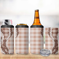 Beige Hawaii Palaka 4 in 1 Can Cooler Tumbler Hawaiian Honohono Lei