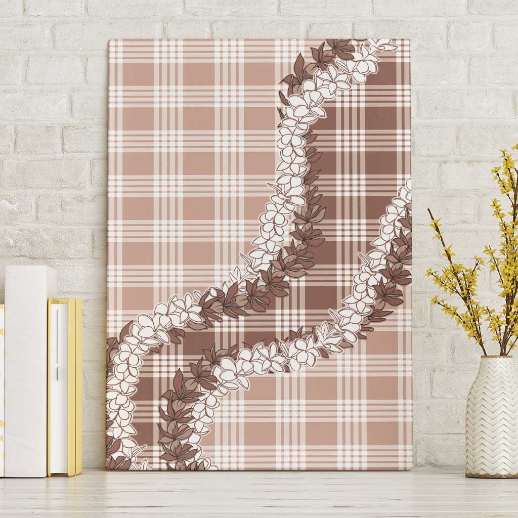 Beige Hawaii Palaka Canvas Wall Art Hawaiian Honohono Lei