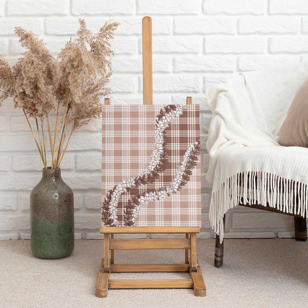 Beige Hawaii Palaka Canvas Wall Art Hawaiian Honohono Lei