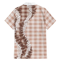 Beige Hawaii Palaka Family Matching Summer Maxi Dress and Hawaiian Shirt Hawaiian Honohono Lei LT05 - Polynesian Pride