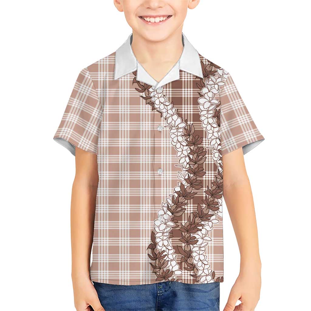 Beige Hawaii Palaka Family Matching Tank Maxi Dress and Hawaiian Shirt Hawaiian Honohono Lei LT05 Son's Shirt Beige - Polynesian Pride