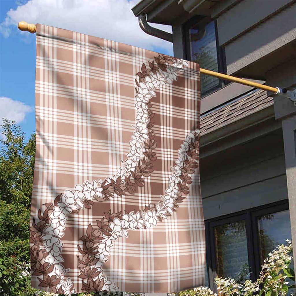 Beige Hawaii Palaka Garden Flag Hawaiian Honohono Lei