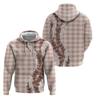 Beige Hawaii Palaka Hoodie Hawaiian Honohono Lei