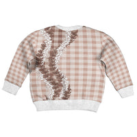 Beige Hawaii Palaka Kid Ugly Christmas Sweater Hawaiian Honohono Lei LT05 - Polynesian Pride