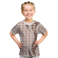 Beige Hawaii Palaka Kid T Shirt Hawaiian Honohono Lei