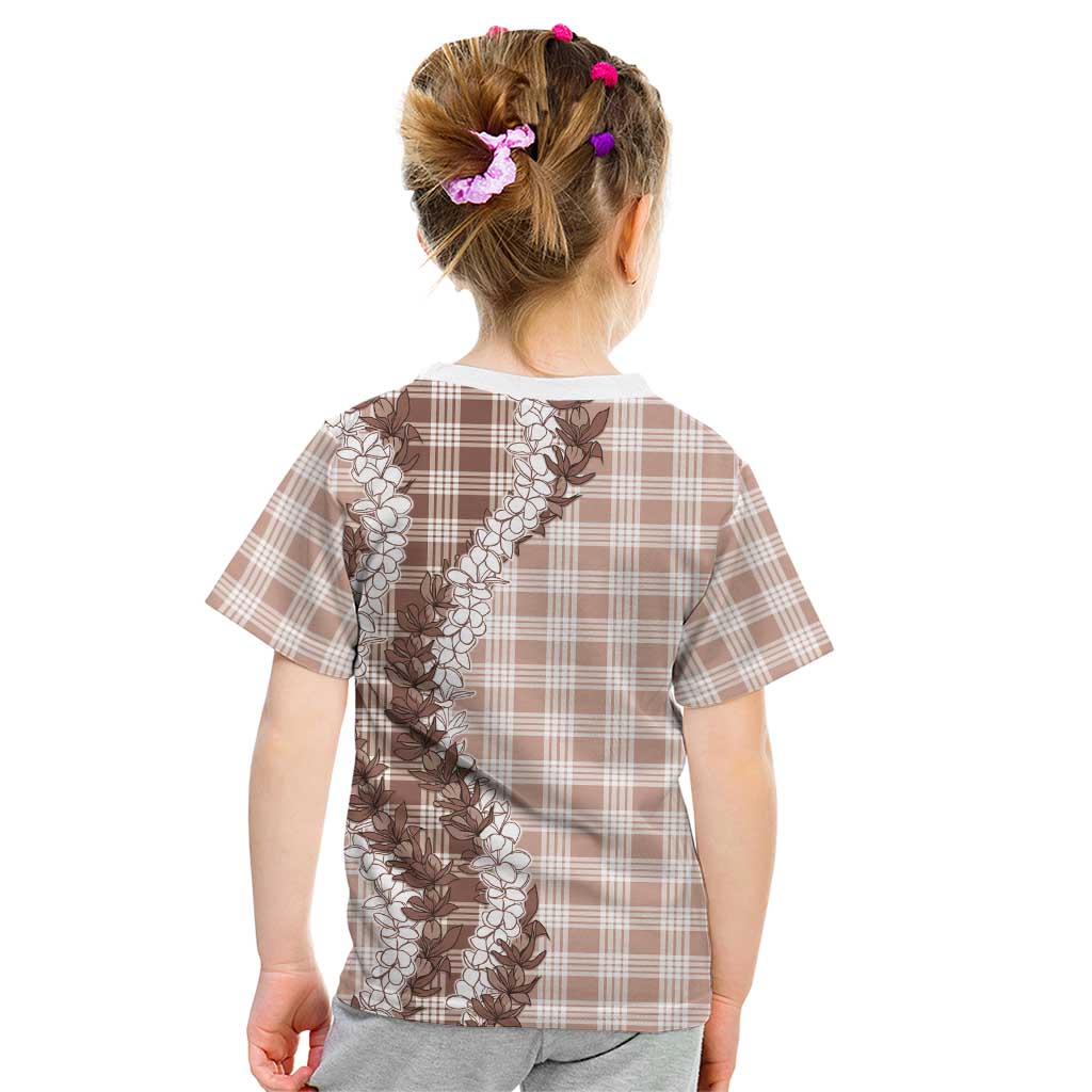 Beige Hawaii Palaka Kid T Shirt Hawaiian Honohono Lei