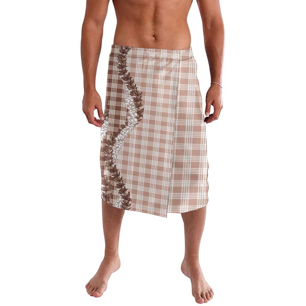 Beige Hawaii Palaka Lavalava Hawaiian Honohono Lei
