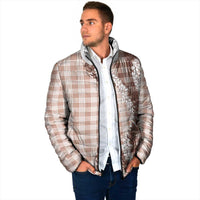 Beige Hawaii Palaka Padded Jacket Hawaiian Honohono Lei
